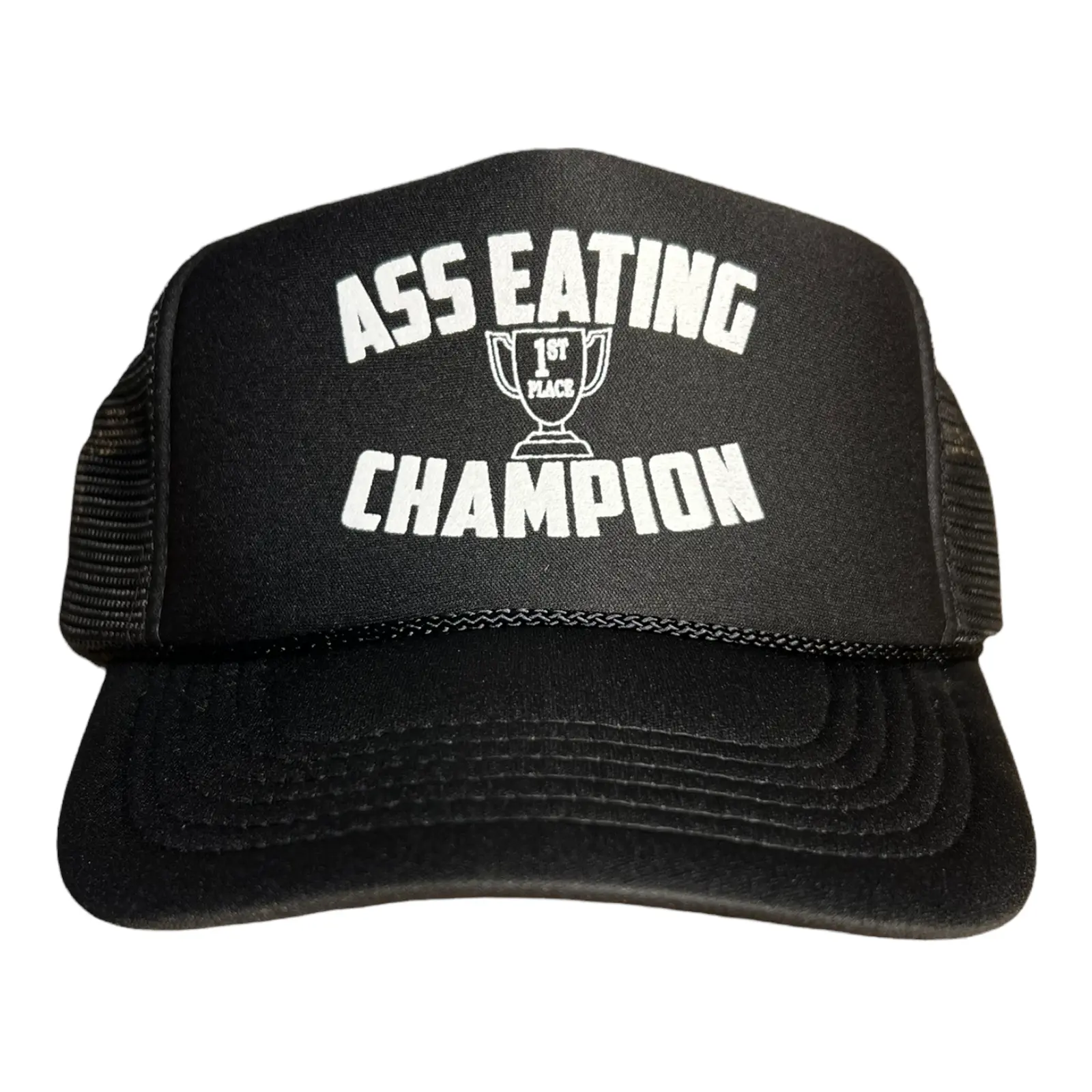 ASS Eating Champion 1st Place hat funny trucker hat SnapBack college party gag gift humor novelty cap swingers boating summer halloween costume Funny Hats