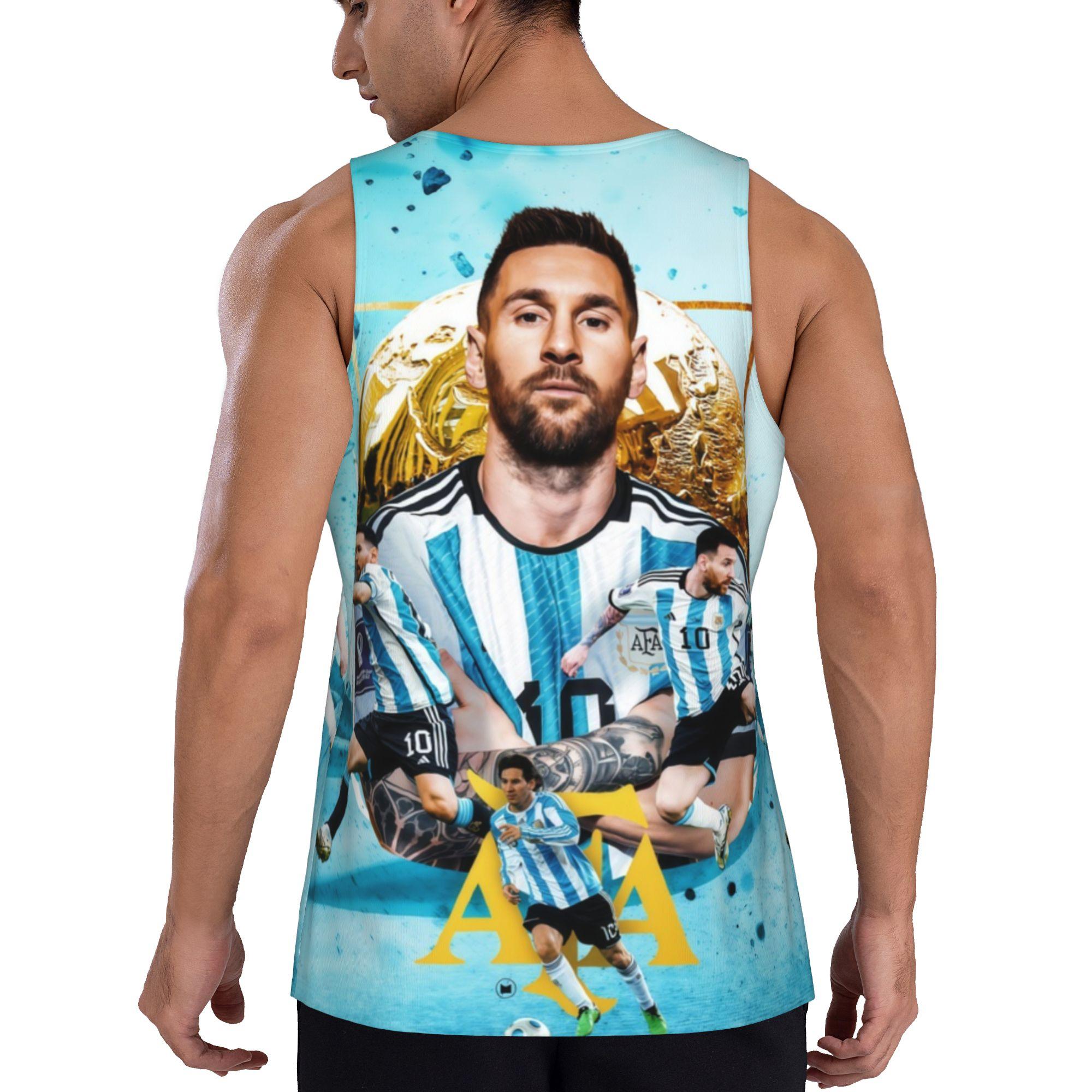 Argentina Messi AFA Logo Soccer Star Collage Casual Tank Top Summer breathable leisure