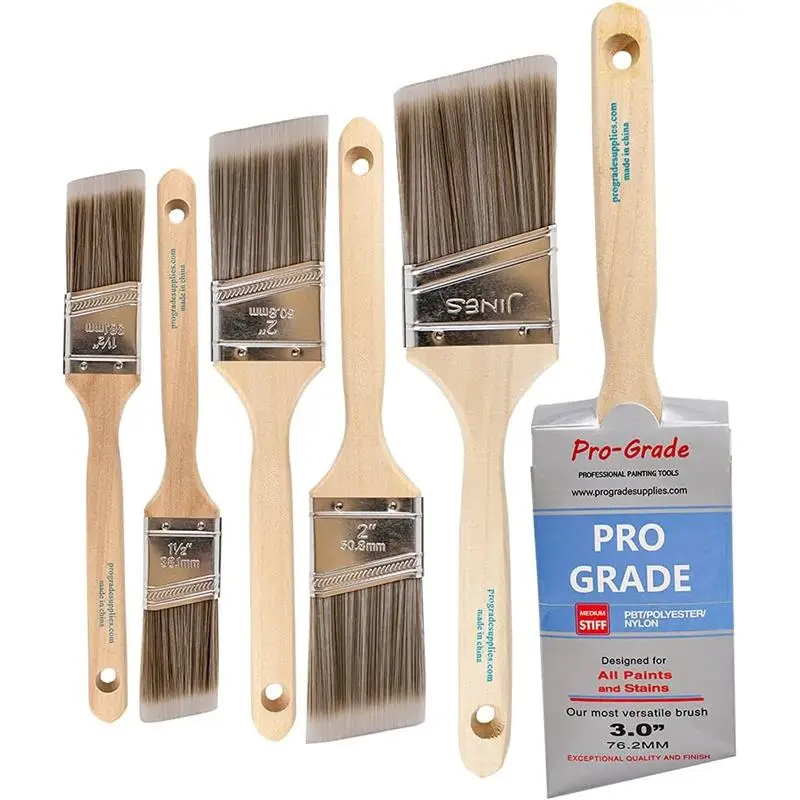 Paint Brushes - 6 Pack Variety Angle Paint Brushes