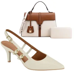 3PC Vizzano Women's Slingback Heels with Gold Chain - Pointed Toe Pumps | Elegant Party, Office & Casual Style in Bold Glossy Red Patent Leather