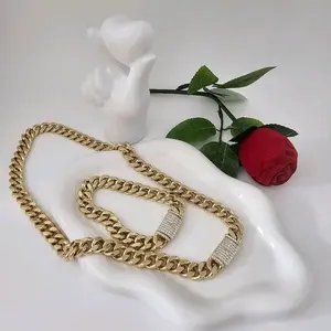 Valdiviajewelry #1744 Monaco bracelet and necklace set, 14k gold plated, high quality