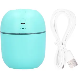 220 ml USB-Powered Desktop Humidifier, Small Mini Humidifier with LED Lighting, Noiseless Humidifier for Bedroom Office