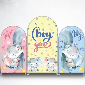 15-day DeliveryIts a Girl Pink Elephant Arch Backdrop Cover for Baby Shower and Gender Reveal