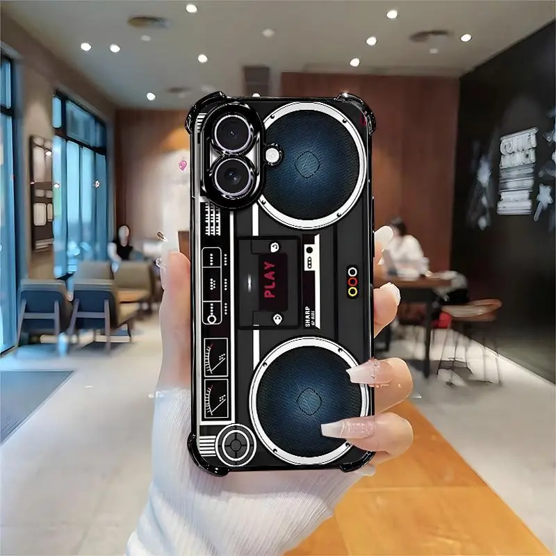 Vintage 80s Boombox Cassette Phone Case for 【iPhone 17】 | MagSafe Ready, Unique Cool Design Protective Case.666