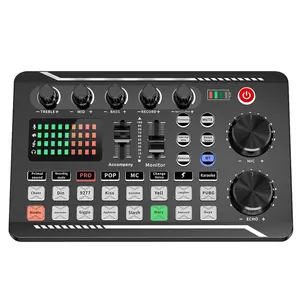 Live Sound Card, Professional Audio Mixer & Noise Reduction, Metal Body & Indicator Panel, Audio Interface & Voice Changer, DJ Mixer for Live/Gaming/Podcasting/Karaoke, Wireless