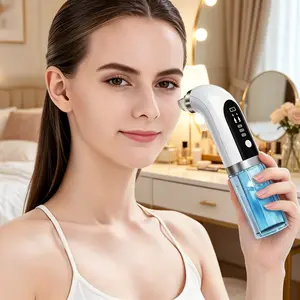 1 Unit Electric Blackhead Vacuum Cleaner, Minimalist Rechargeable Facial Pore Cleaner with 6 Replaceable Heads, Water Circulation System for Deep Cleaning & Skin Care, Suitable for Daily Facial Cleansing & Blackhead Removal