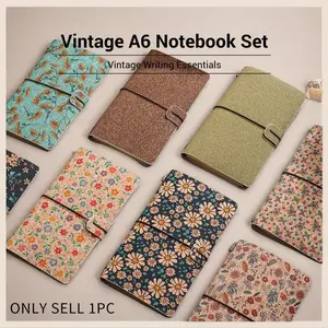 A6 Creative Soft Cover Notebook Set with Pen and PVC Storage Bag, Leather Paper Inner Pages, Travel Journaling, School Supplies, High-Quality Stationery