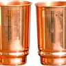 Pure Copper Tumblers for Drinking - Set of 2 Ayurvedic Copper Glasses | 12 Fl Oz Each | Perfect for Home, Office, Travel, Hotel & Gifting