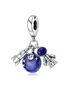 Starry Sky Design Pendant, Nautical Style Charm for Bracelet & Necklace & Keychain, Fashion Accessories for Women & Girls