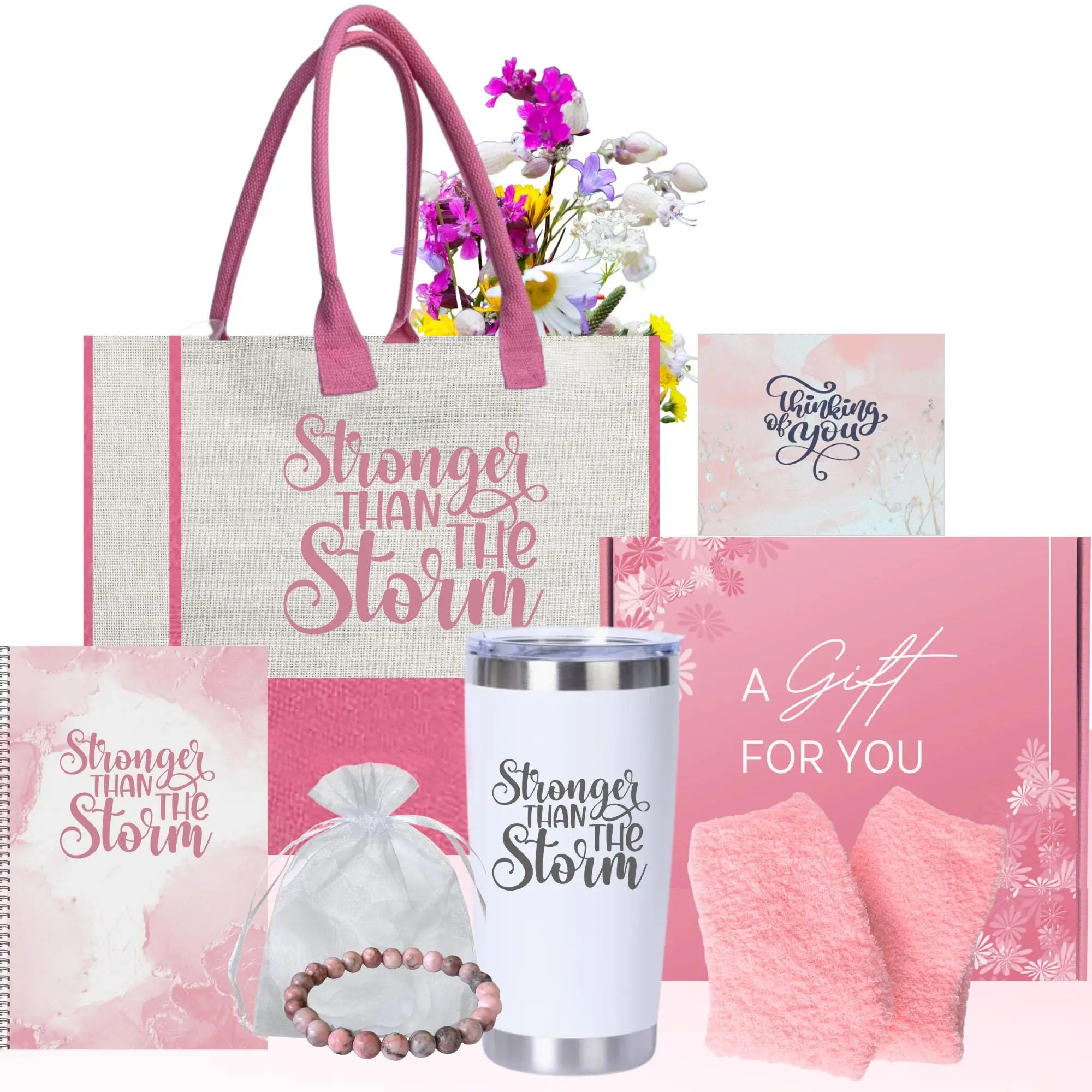 Get Well Gift Box for Women – Stronger Than The Storm Care Package with Tumbler, Tote, Bracelet & More | Support, Recovery & Encouragement Gift