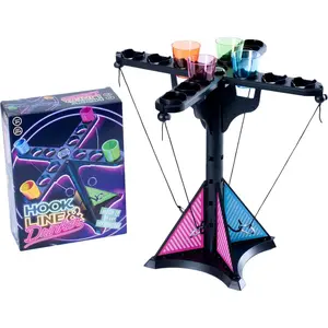 Hook Line & Hydration Party Game – Fun Ring Toss Game for Adults | 13" Tower with Shot Glasses | Perfect for Parties, 2+ Players, Ages 21+