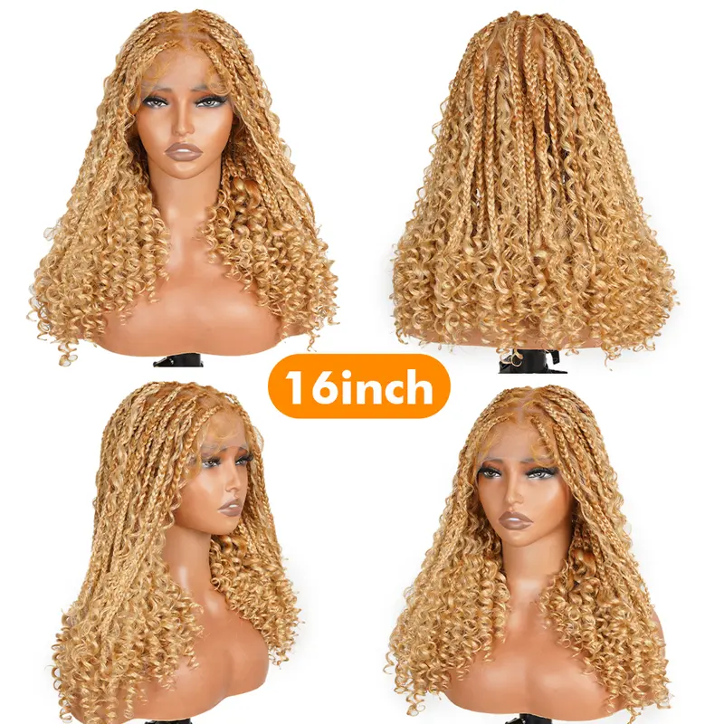 SuperNova #T274/614 16 Inch Full Lace Bohemian Box Braided Wig – Luxurious Synthetic Fiber with Knotless Braids, Offering a Natural and Comfortable Fit. High-Quality Craftsmanship for a Gorgeous Look, Versatile for Any Occasion #Halloween #DealsForYouDays