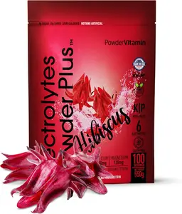 Electrolytes Powder Plus (100 Servings) Hibiscus Electrolyte Powder Zero Calorie Keto,0 Sugar, No Maltodextrin,1000mg Potassium,120mg Calcium,120mg Magnesium, Hydration Powder