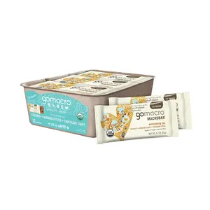 MacroBar Organic Vegan Protein Bars - Coconut + Almond Butter + Chocolate Chips (2.3 Ounce Bars, 12 Count) Snack Crunchy