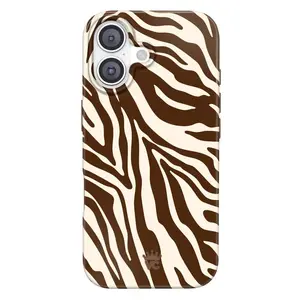 Cocoa zebra print iPhone case, compatible with iPhone 17-11, Pro Max, Pro Plus and Samsung S25-22.