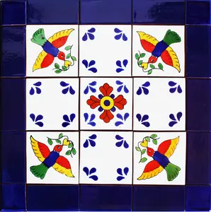 TalaMex Belmonte Mexican Tile Set Backsplash Mural