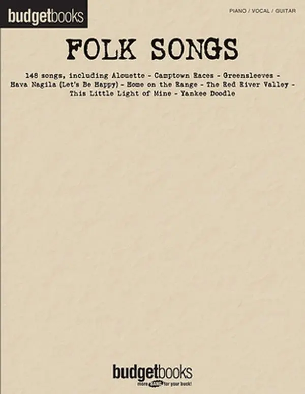 Used Folk Songs Songbook - Hal Leonard Corp. Budget Books (Paperback, English) - Includes Yankee Doodle, Alouette, Home on the Range, Camptown Races, Music