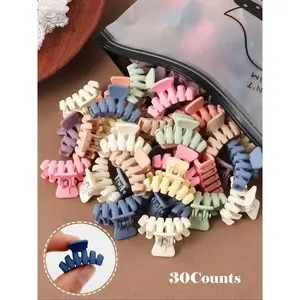 Fashion Cute Mini Hair Claws (30pcs), Casual Versatile Claw Clip for Women & Girls, Elegant All-match Fashion Accessories for Daily & Party Decoration, Exquisite Jewelry for Birthday Gifts, Flat Claw Clips, Styling