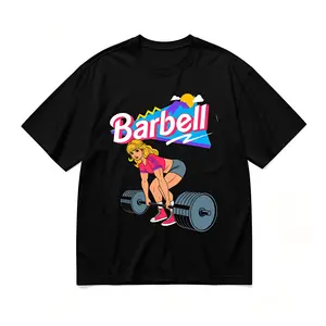 100% Cotton Casual Style T-Shirt Barbell Retro 80s 90s Fitness Girl Graphic Design For Gym Lovers And Fitness Enthusiasts Perfect For Everyday Wear And Summer Season Ideal Gift For Workout Girls And Retro Fitness Admirers