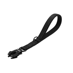 PetBonus Heavy Duty Short Dog Leash, 24 Inch Nylon Traffic Leash with Quick Release Clip, Comfortable Padded Handle, Reflective Training Lead for Medium Large Dogs