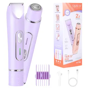 Bikini Trimmer for Women 2 in 1 Epilators Hair Removal  Electric Razors Women's Electric Shaver Pubic Hair Trimmer Shaver for Women for Ladies Pubic, Face, Underarms, Legs,With LED light