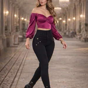 Cintura anatómica  Ref G010. cinco botones, sin bolsillo, diseño en bota faja interna color oscuro, Ultra Power, Strange, cintura alta, levanta cola Bottom Jean Denim Streetwear.