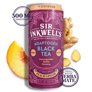 Adaptogen Infused Peach & Ginger Black Tea (12 Cans)