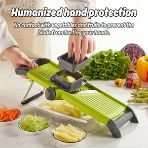 Adjustable Mandoline Slicer for Potato, Onion, Vegetable, Effortless Kitchen Slicer Dicer for Salad, Chips, Pickles, Fruit Vegetable Slicer, Vegetable Cutting Slicer, Potato Cutter