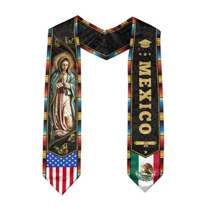 Mexican Graduation Sash 2026, Graduation Stole Mexican, Mexico Stoles, Class of 2026 V Shape National Country Flag Sash