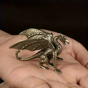 1pc Brass Mythical Flying Dragon Statue Exquisite Flying Dragon Evil Dragon Ornament