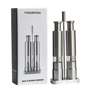 Stainless Steel Press Grinder Black Pepper Grinder Sea Salt Grinder Bottle Pepper Powder Grinder Pepper Mill