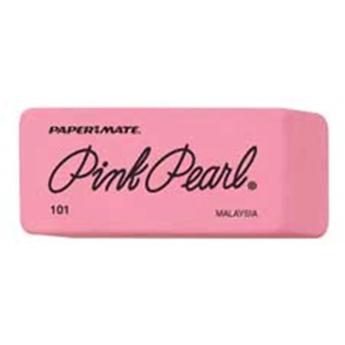 Paper Mate PAP70521 Rubber Pearl Eraser - Large, Pink, Beveled Ends, Self-Cleaning, Soft and Pliable, Smudge-Free Office Stationery Correction Tool