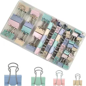 Assorted Sizes Binder Clips Paper Clamps 106 Pcs Large,Medium,Small,X Small,Colored Paper Clips Office Supplies