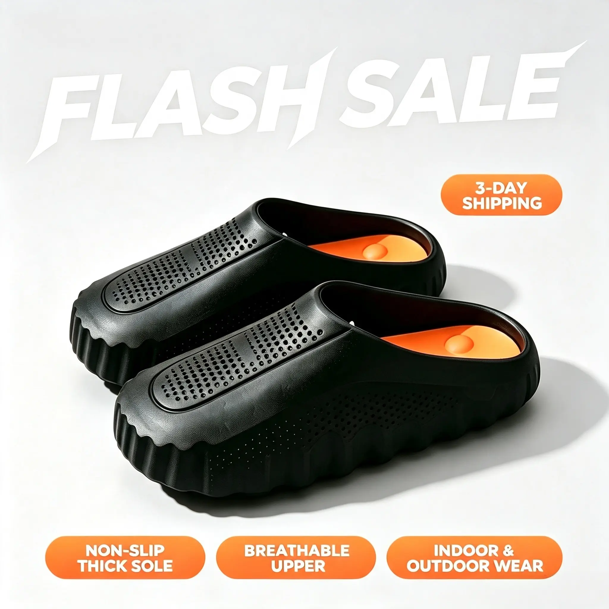 【001M】Men's Sport Massage Slide Sandals, Waterproof EVA Slip On with Non-Slip Sole and Air Vents for Street Casual Wear & Post-Workout, Flat Sole, Slippers, Athletic, Round Toe, Men's Shoes, Eva Upper, Sleeve/Shoe Cover, Anti Slip Slides, Breathable Slide