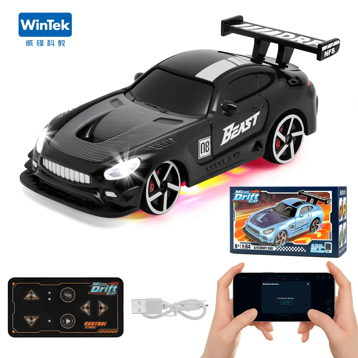 UDROLL TOYS Mini RC Drift Car Toy, Easy Control Racing Car for Kids & Beginners, Compact Portable Design, Fun Indoor Play Gift