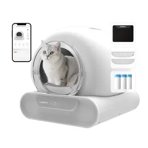 LeloPets D1 Patented Anti-Pinch Automatic Cat Litter Box | Smart, Self-Cleaning, Odor-Free, App Control, 65L+9L for Multi-Cat Use