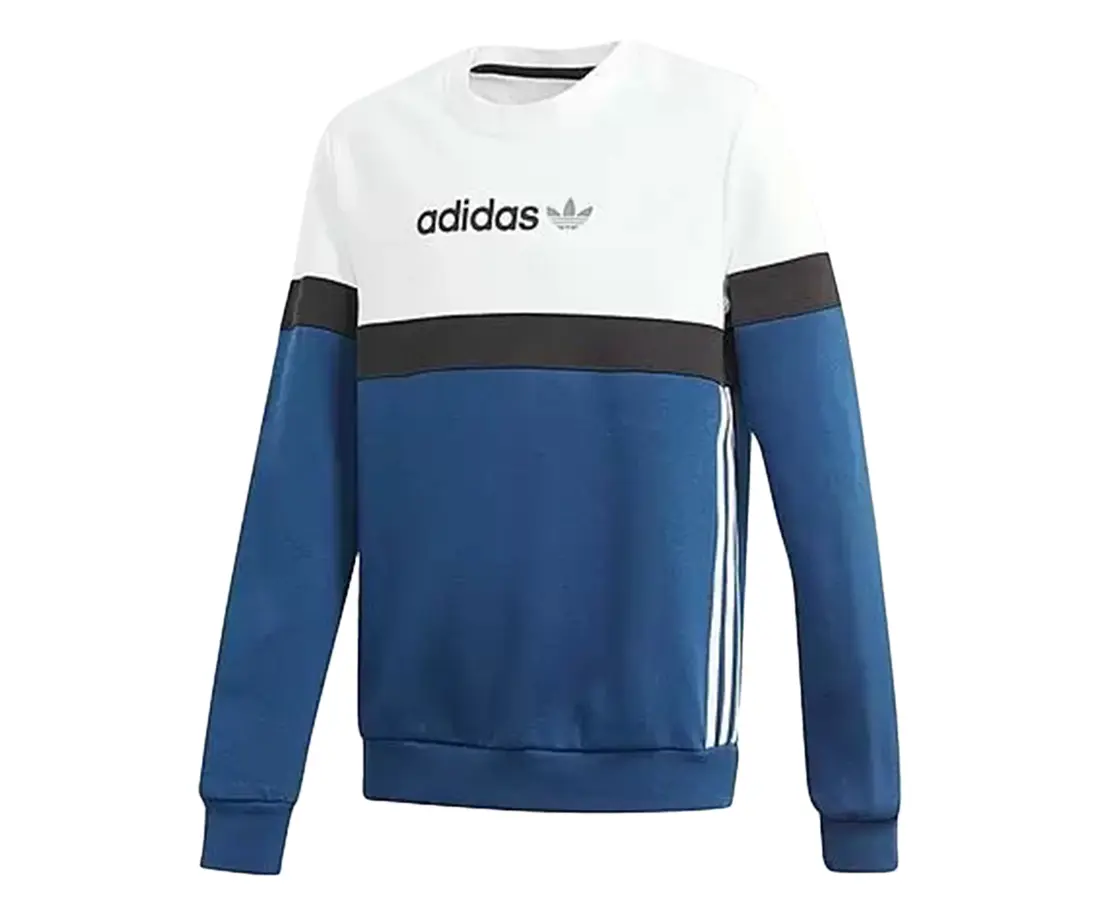 Adidas Originals Itasca Long Sleeve Crew Neck Sweatshirt - Boys' Soft Fleece Hug Active Wear, Move with Warmth Sports Top