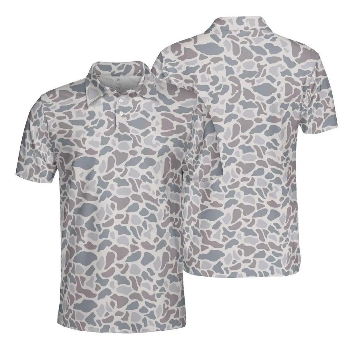 Men’s Outdoor Deer Camo Polo – Short Sleeve Hunting & Casual Shirt