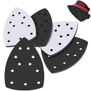 5 Pack 11 Hole  Sander Pads,  Detail Interface Pads with Hook and Loop Backing, Triangle Sanding Pad for Sanding Machine, Increasing Flexibility and Balancing