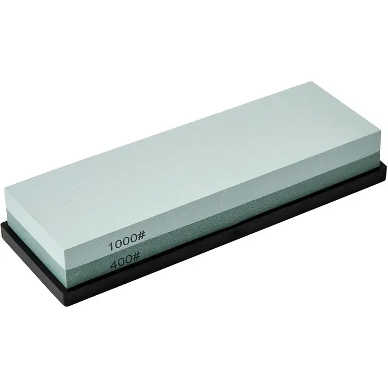 Knife Sharpening Stone with Non-slip Rubber Base, 400/1000 Grit Premium Whetstone, Double-Sided Knife Sharpener for Kitchen, Waterstone for Honing Blades Manually
