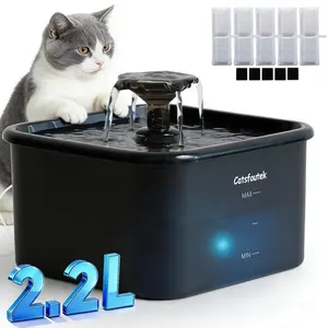 2.2L/74oz Cat Water Dispenser Automatic Water Feeder with 5/9/13Filters, Upgraded Ultra-Quiet Pet Water Fountain, Blue Light Reminder, Four-Layer Filtration System,Good Gift for Cats and Dogs