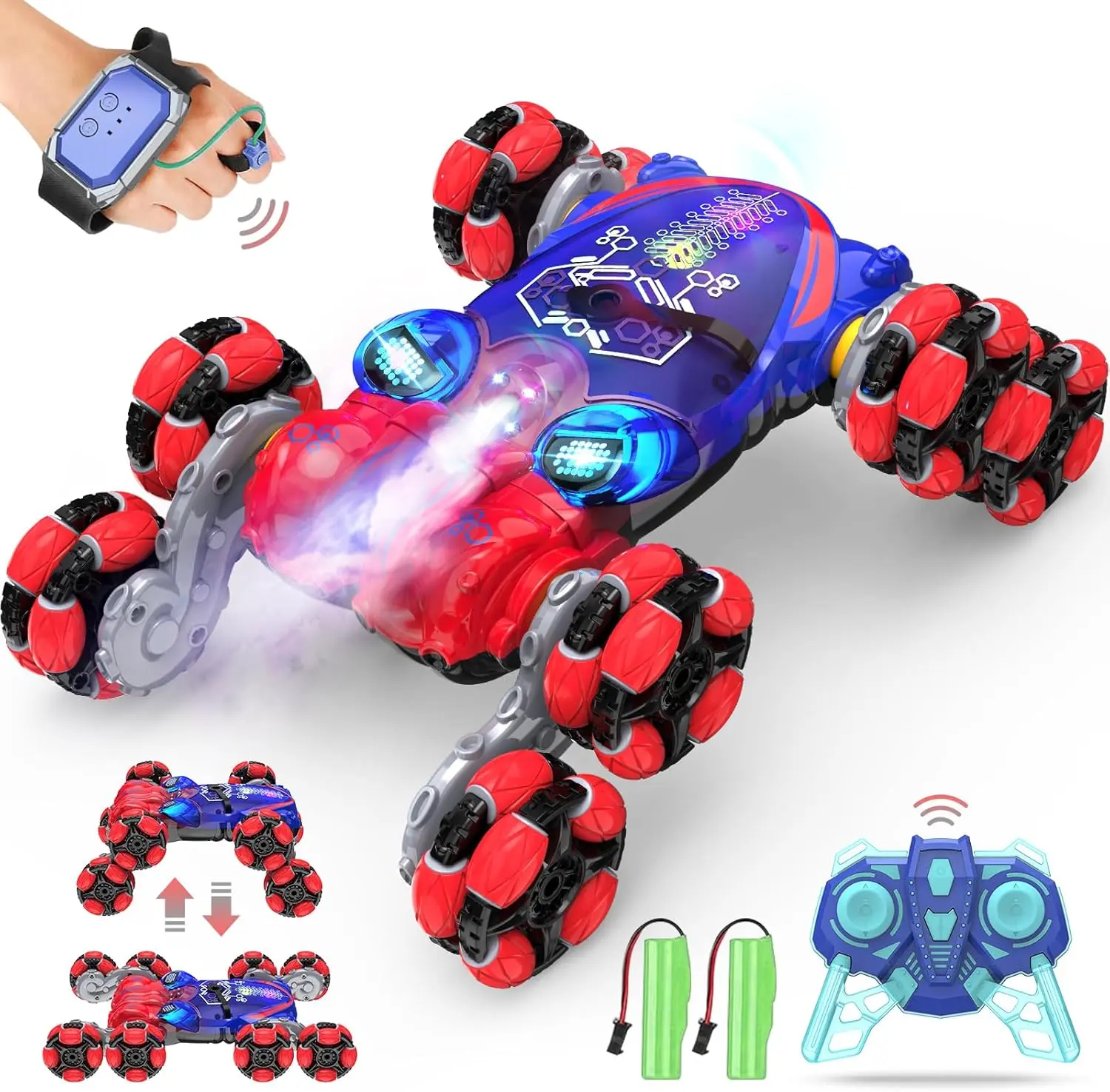 RC Car, 8WD Built-in Battery Gesture Sensing RC Stunt Car, 2.4Ghz Octopus Drift RC Car, Boy & Girl Gifts, Birthday & Christmas Toys,red Gifts