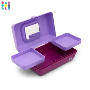 Caboodles Pretty in Petite Makeup Box, Hard Plastic Organizer Box, 2 Swivel Trays, Fashion Mirror, Secure Latch for Safe Travel
