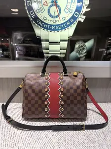 Pre-owned Louis Vuitton Monogram coated canvas with leather trim Top Handle Bag Speedy 30 Limited Edition Karakoram w/ Strap (2018)