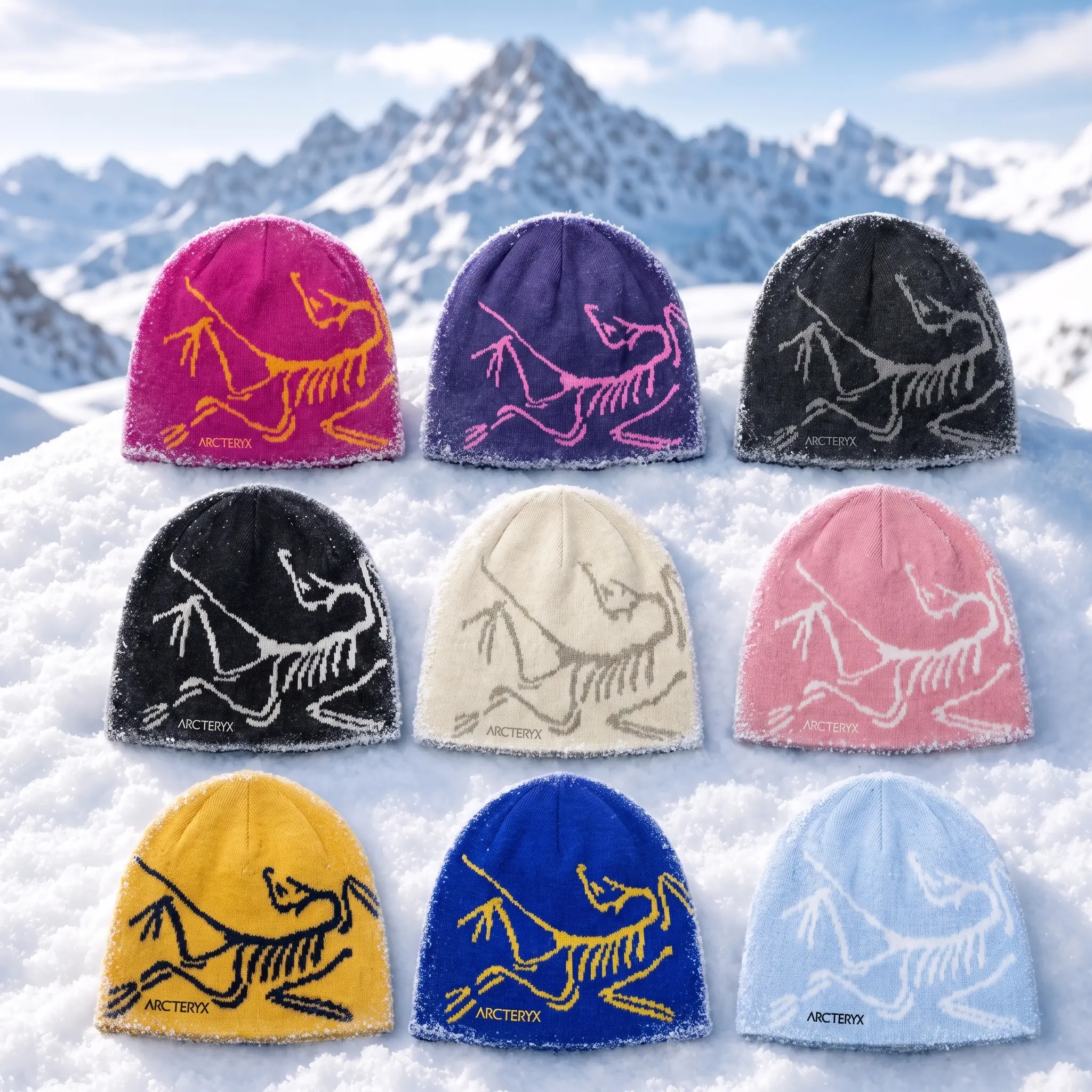 Arcteryx Bird Head Toque Mountain Winter Beanie Multi-Color Variant | Cozy Recycled Polyester Wool Blend Knit Hat | Y2K Frozen Legacy Skiing Climbing Headwear