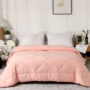 2025  Upgraded Non-Vacuum Bed Quilt All Seasons  Cotton Filled Comforter - Reversible Lightweight Soft Breathable Fluffy (Pink, )