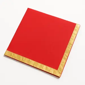 Elegant Red Hot Stamped Beverage Napkins