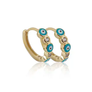 Dainty Lightweight Huggie Hoop Earrings - Evil Eye Shape, Metal Coating, Casual Style, Gold Hoop Earrings, Ideal for Daily Wear, Dainty Lightweight Hoops, Hoop Earrings Gold