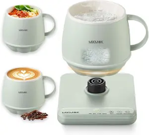 Desk Electric Kettle Mug 400ML - 300W Fast Boiling Water Warmer with Temperature Control 45-100℃, 4-in-1 Heating Mode Cup for Coffee Tea Oatmeal, Mini Hot Water Dispenser for Office Dorm Home