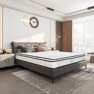 10-12 Inch Hybrid Mattress in a Box - Gel Memory Foam & Pocket Springs, Medium Firm, Edge Support, Pressure Relief, CertiPUR-US, Fiberglass-Free, 120-Night Trial